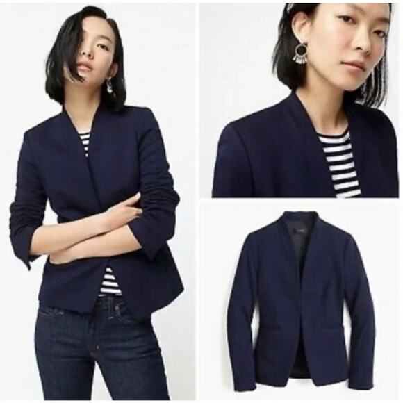 J. Crew Going Out Blazer in Stretch Twill Navy Blue Workwear 8T or 8 Tall - Picture 1 of 9